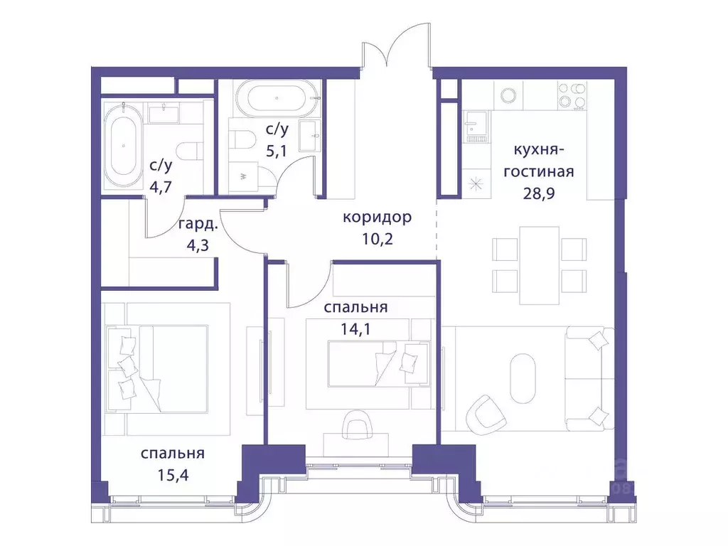 2-к кв. Москва Большая Татарская ул., 35С7-9 (82.8 м) - Фото 0