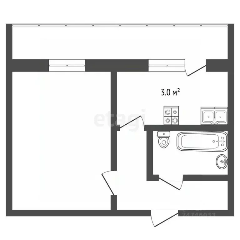 1-к кв. Крым, Черноморское пгт ул. Димитрова, 10А (32.9 м) - Фото 2