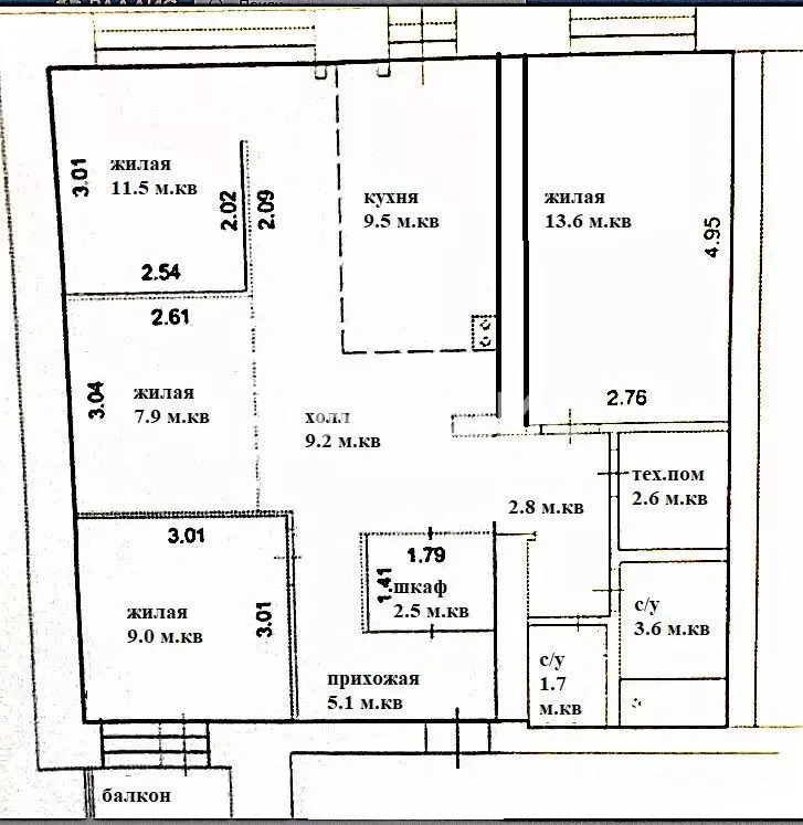4-к кв. Карелия, Петрозаводск ул. Зайцева, 8 (79.1 м) - Фото 2