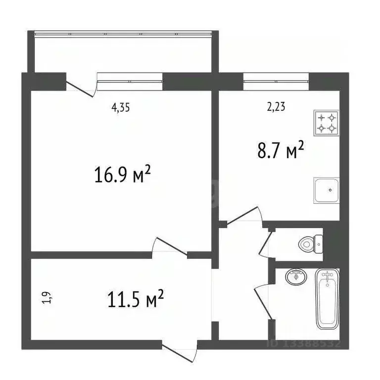 1-к кв. Красноярский край, Красноярск Зеленая Роща мкр, ул. ... - Фото 2