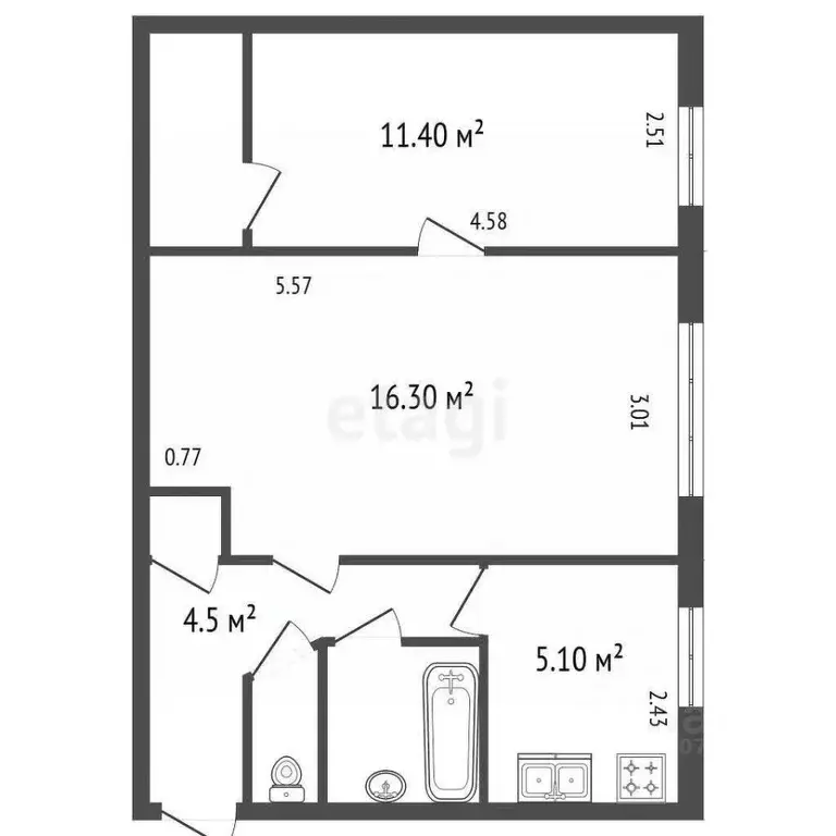 2-к кв. Санкт-Петербург, Санкт-Петербург, Пушкин бул. Алексея ... - Фото 2