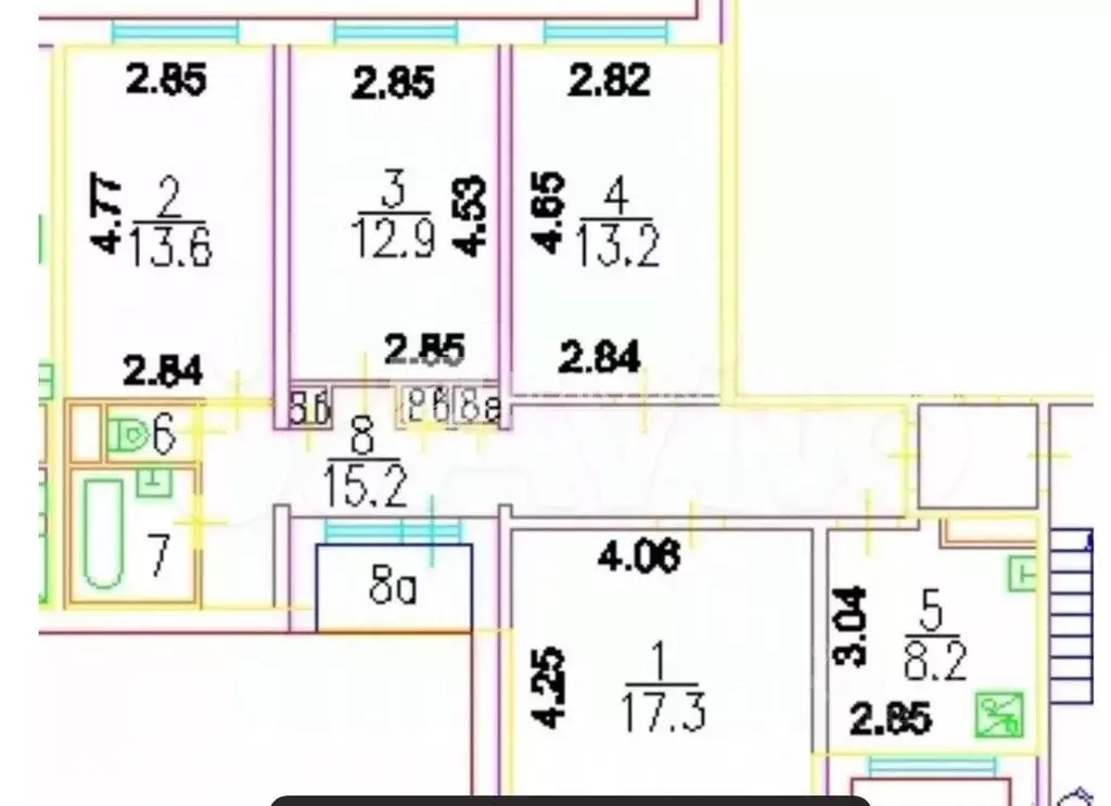 4-к кв. Москва Каргопольская ул., 13К1 (85.4 м) - Фото 2
