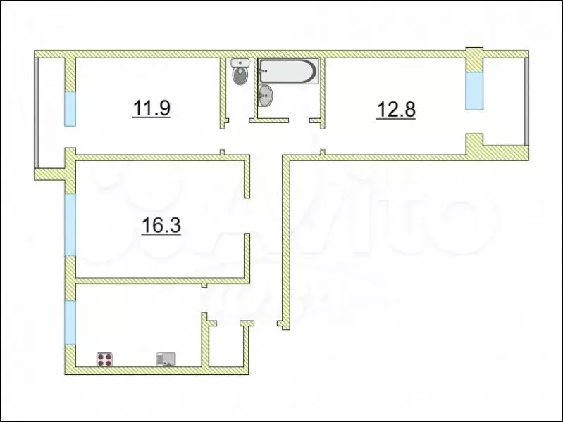 3-к. квартира, 65 м, 8/9 эт. - Фото 1