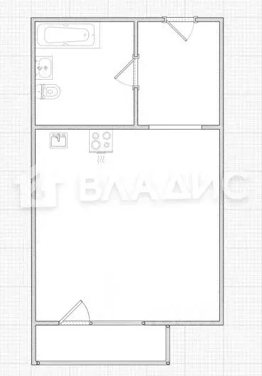 Студия Иркутская область, Иркутск ул. Баумана, 271 (29.0 м) - Фото 2
