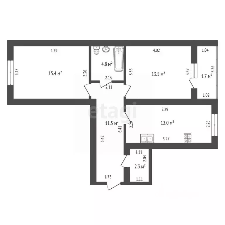 2-к кв. Калининградская область, Калининград ул. Старшины Дадаева, 66 ... - Фото 1