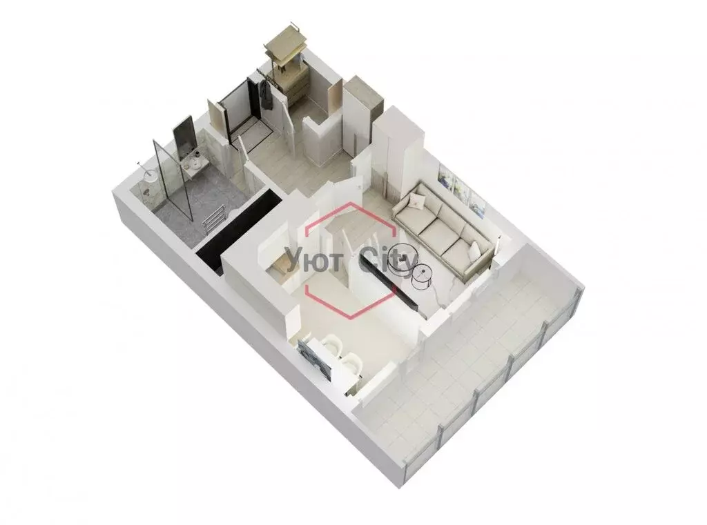 1-комнатная квартира: Казань, улица Островского, 110 (30.5 м) - Фото 1