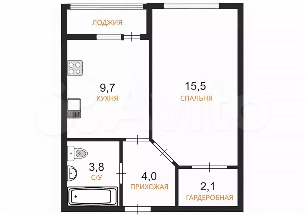 1-к. квартира, 38 м, 14/27 эт. - Фото 0