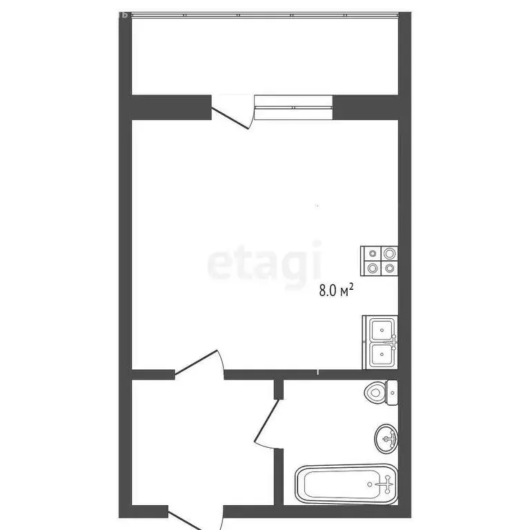 Квартира-студия: микрорайон Мелиораторов, улица Голышева, 10 (31.5 м) - Фото 0