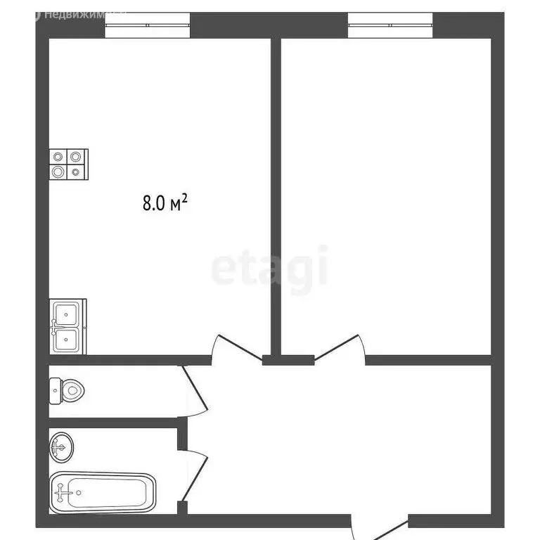 1-комнатная квартира: Исетское, улица Калинина, 10 (37.8 м) - Фото 0