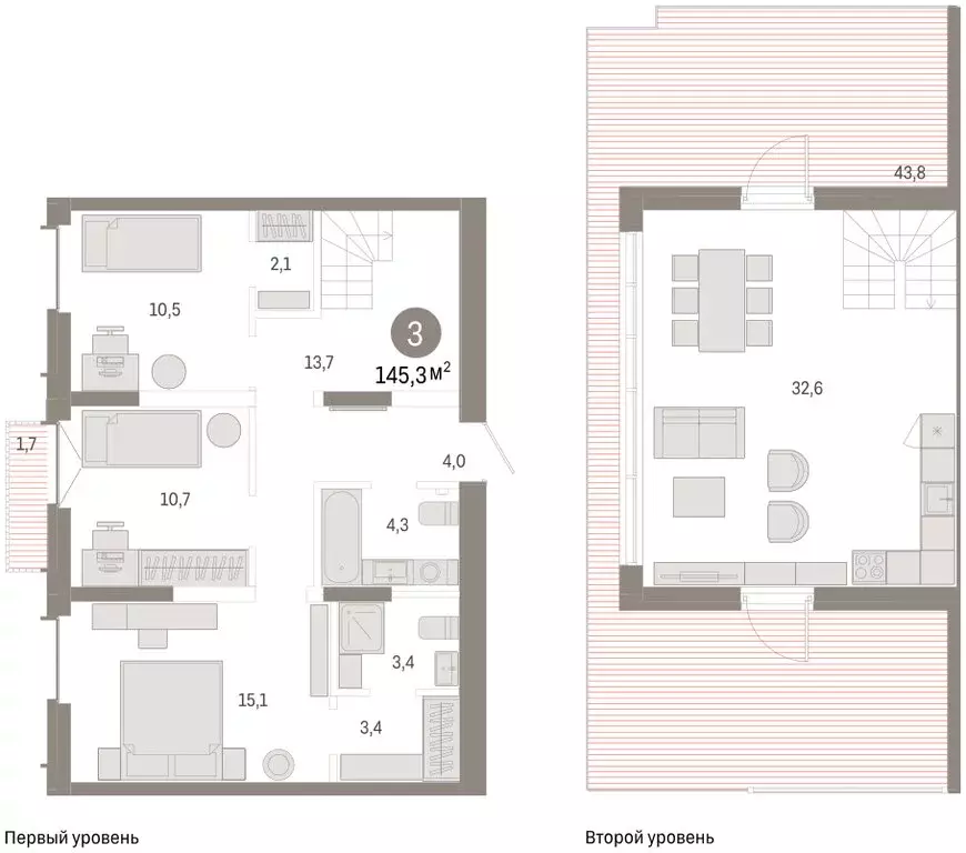 3-комнатная квартира: Тюмень, улица Республики, 205к2 (146.4 м) - Фото 2