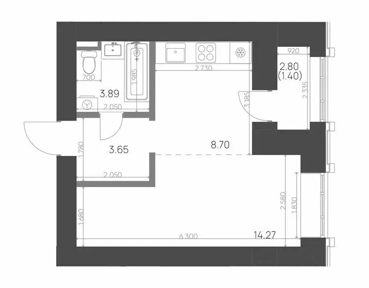 1-комнатная квартира: Нижнекамск, 15-й микрорайон (31.91 м) - Фото 0