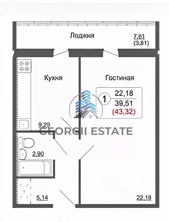 1-к кв. Санкт-Петербург Богатырский просп., 26к1 (41.0 м) - Фото 1