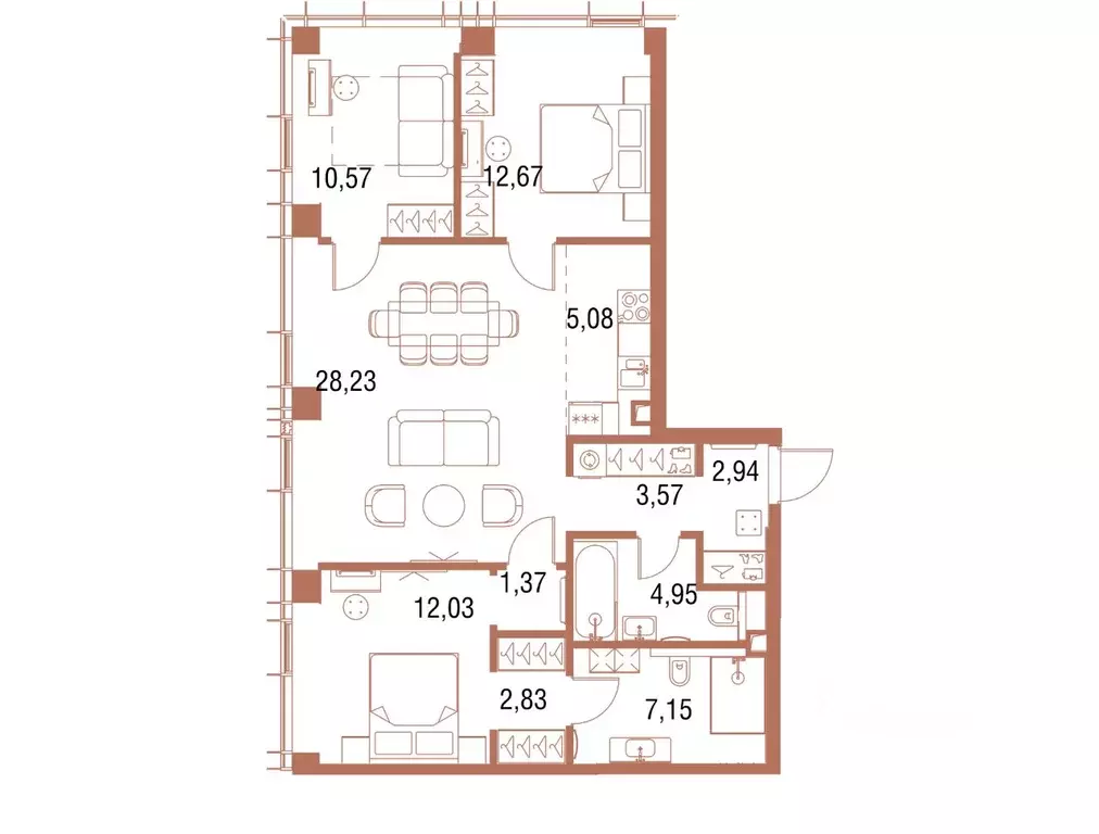 3-к кв. Москва 2-я Хуторская ул., 34 (91.71 м) - Фото 0