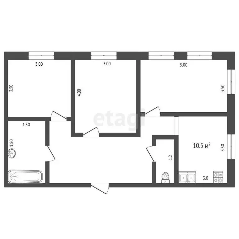 3-комнатная квартира: Новый Уренгой, район Северная Жилая Часть, ... - Фото 1