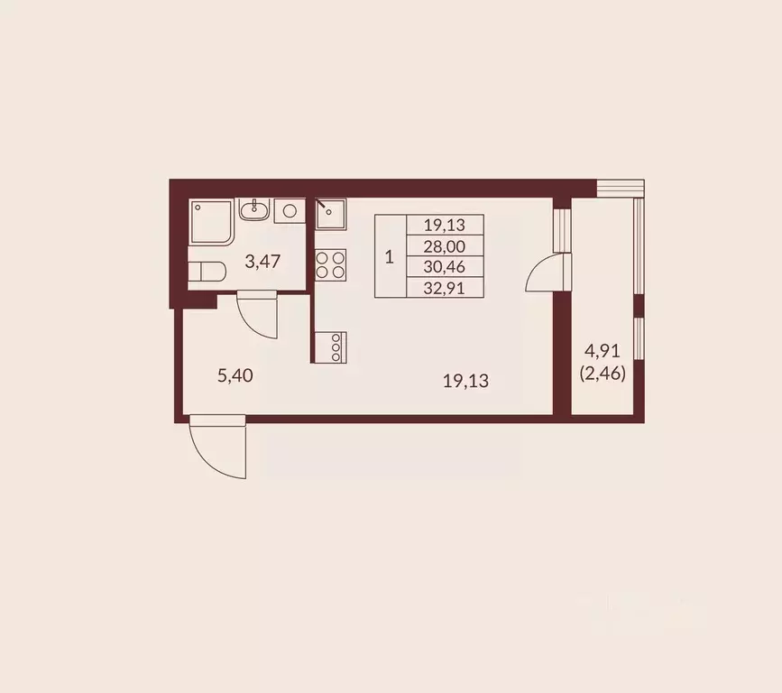 Студия Ленинградская область, Мурино Всеволожский район, Мурино Спэйс ... - Фото 1