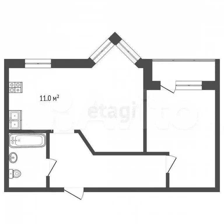 2-к. квартира, 52,1 м, 3/5 эт. - Фото 0