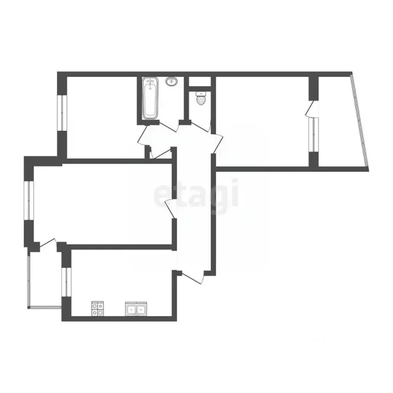 3-к кв. Крым, Симферополь ул. 60 лет Октября (63.5 м) - Фото 2