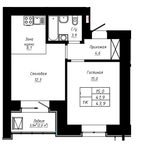 Продаётся 2-к квартира, 43.9 м - Фото 0