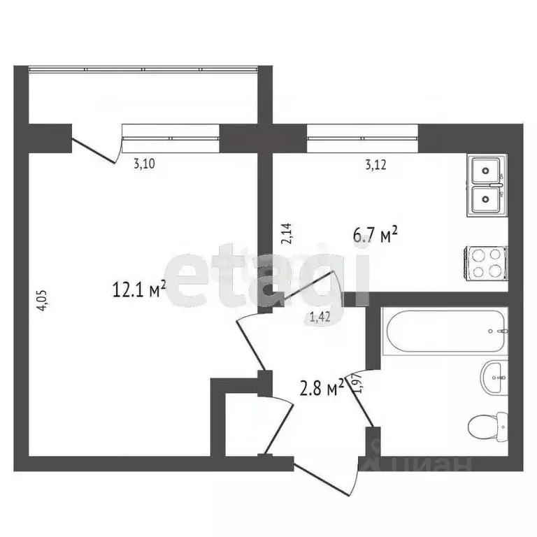 1-к кв. Забайкальский край, Чита ул. Шилова, 40 (24.1 м) - Фото 1