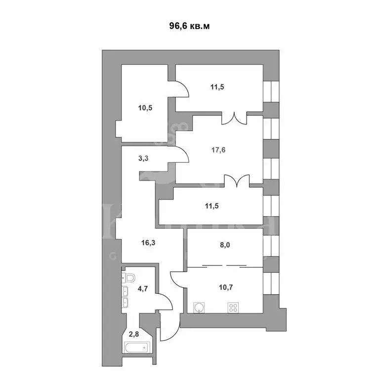 4-комнатная квартира: Москва, Тверская улица, 12с6 (95 м) - Фото 0