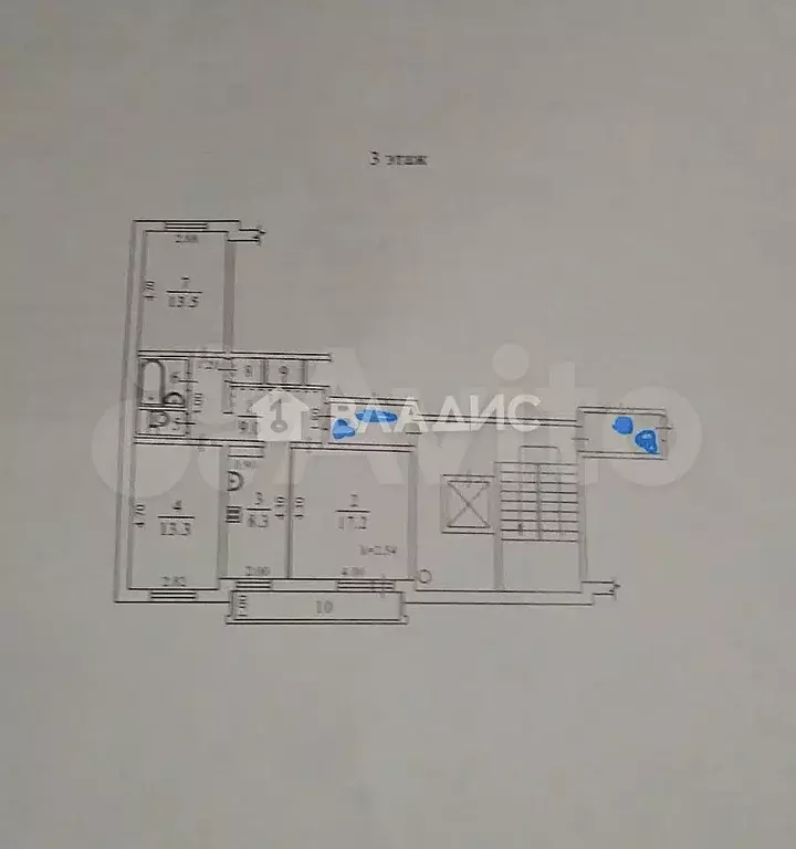 3-к. квартира, 72 м, 3/9 эт. - Фото 0