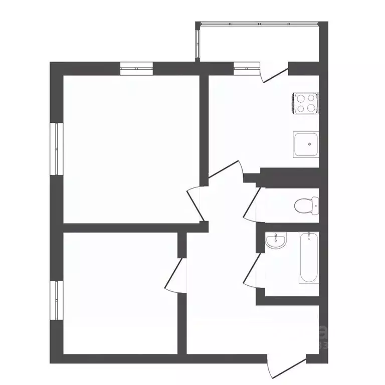 2-к кв. Тюменская область, Тюмень ул. Дмитрия Менделеева, 2 (52.0 м) - Фото 1