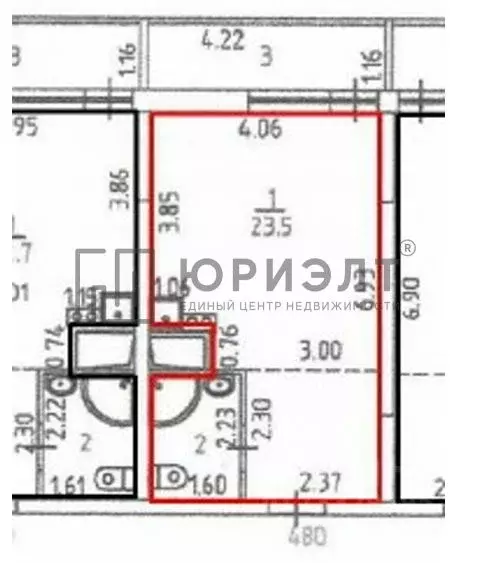 Студия Свердловская область, Екатеринбург ул. Рощинская, 21к1 (27.1 м) - Фото 2
