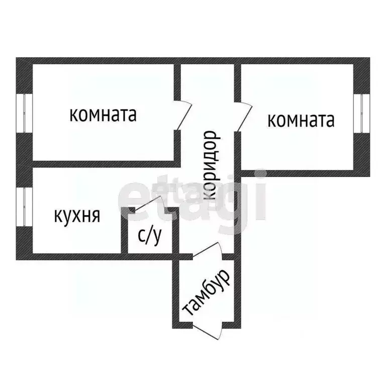 2-к кв. Курганская область, Курган Чернореченская ул., 127 (54.3 м) - Фото 2