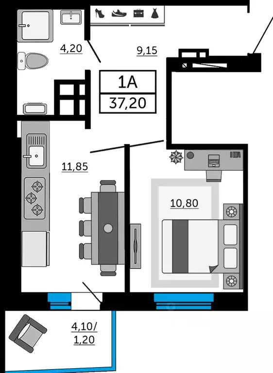 1-к кв. Ростовская область, Ростов-на-Дону Донской Арбат 2 жилой ... - Фото 1