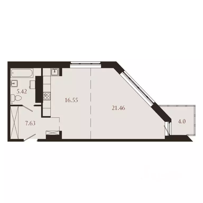 1-к кв. Иркутская область, Иркутск Советская ул., 115/1 (55.06 м) - Фото 1