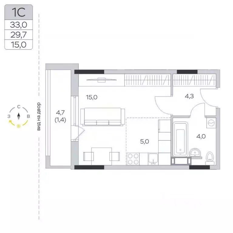 Студия Московская область, Мытищи городской округ, д. Пирогово ул. ... - Фото 1