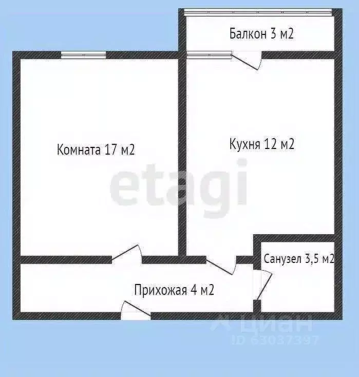 1-к кв. Краснодарский край, Горячий Ключ ул. Ворошилова, 38 (39.4 м) - Фото 1