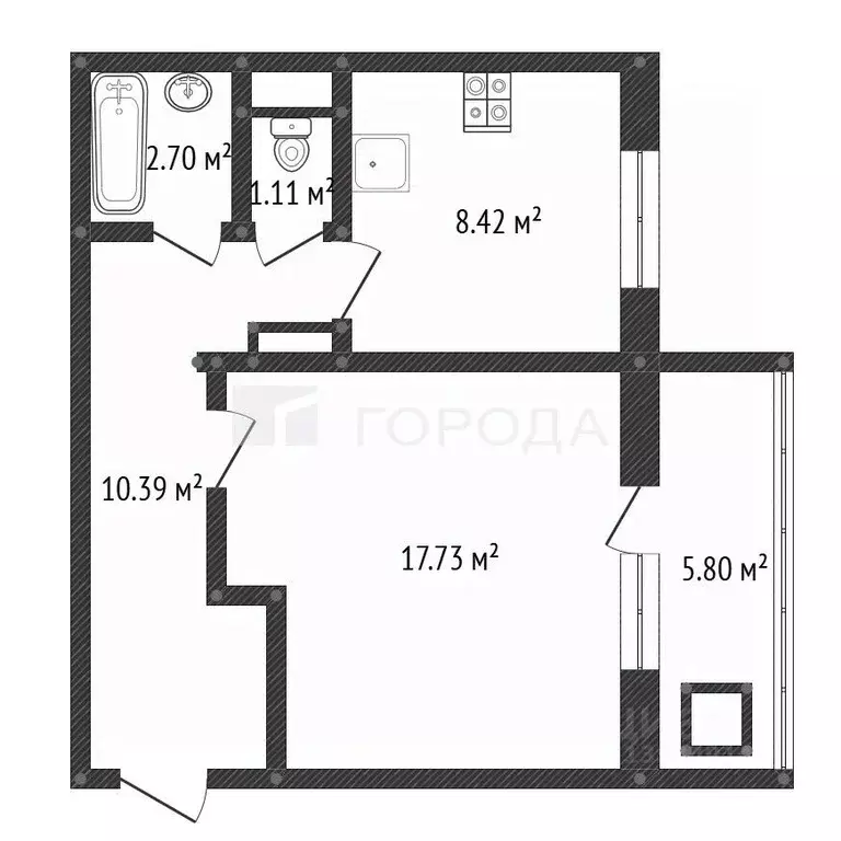 1-к кв. Алтайский край, Барнаул ул. Шумакова, 63 (40.2 м) - Фото 1