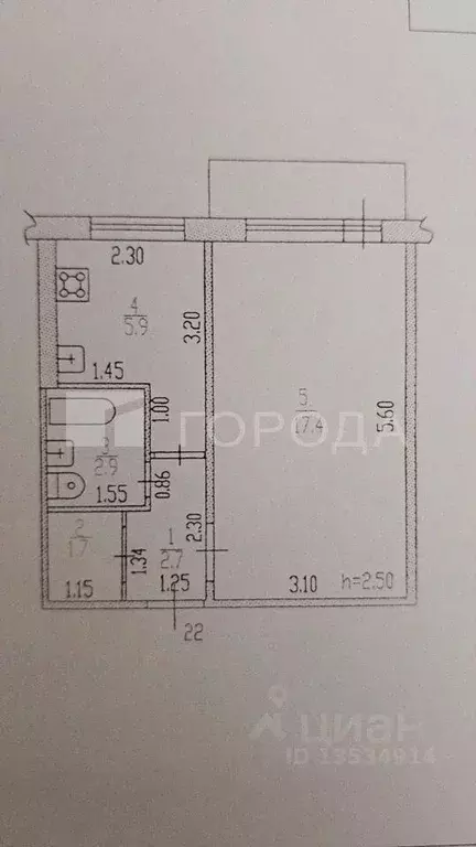 1-к кв. Алтайский край, Барнаул Интернациональная ул., 254 (30.6 м) - Фото 2