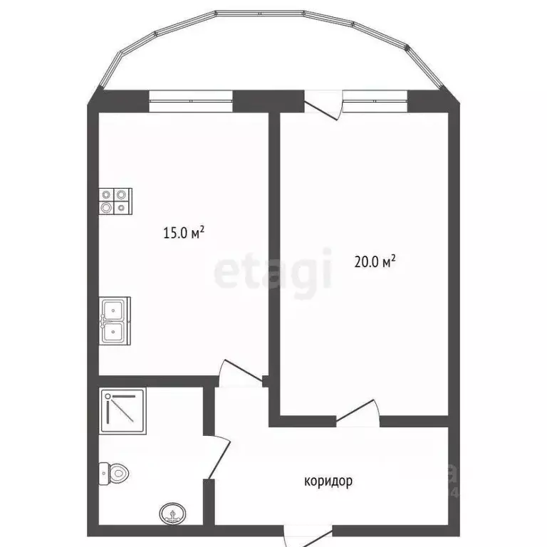 1-к кв. Севастополь просп. Античный, 12 (48.0 м) - Фото 2
