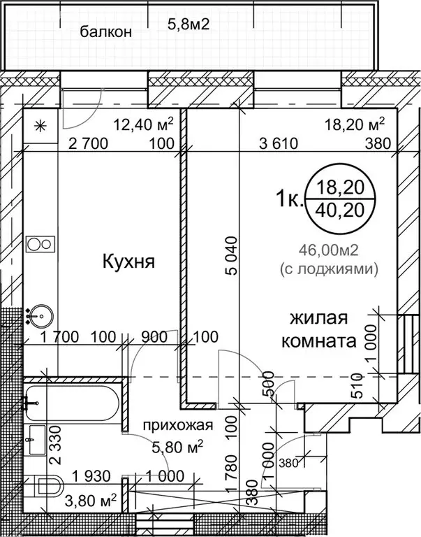 1-комнатная квартира: Новосибирск, Золотистый переулок, 2 (40.2 м) - Фото 0