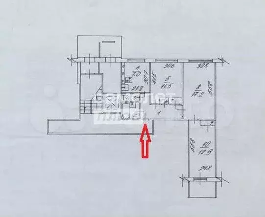 3-к. квартира, 60 м, 1/10 эт. - Фото 0