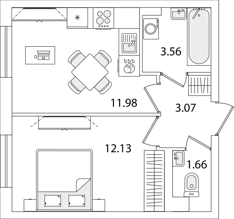 1-к кв. Санкт-Петербург ул. Тамбасова, 5Н (32.4 м) - Фото 0