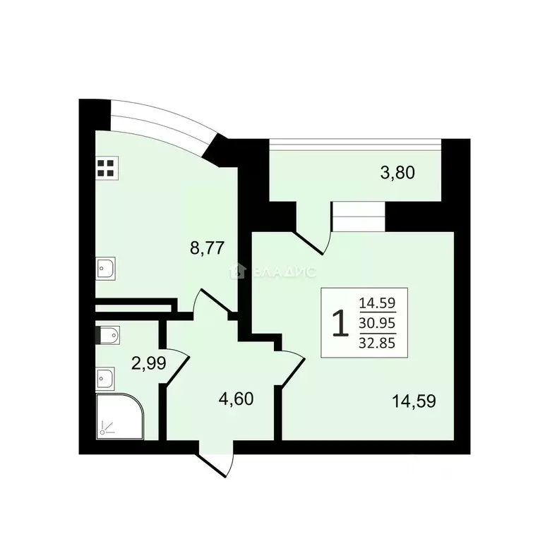 1-к кв. Ленинградская область, Коммунар г. Гатчинский муниципальный ... - Фото 2