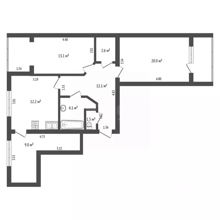 2-к кв. Ставропольский край, Пятигорск ул. Пестова (74.6 м) - Фото 2