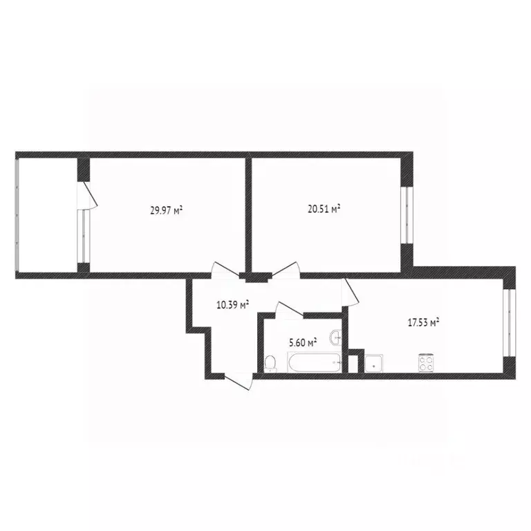 2-к кв. Воронежская область, Воронеж Студенческая ул., 12А (82.7 м) - Фото 2