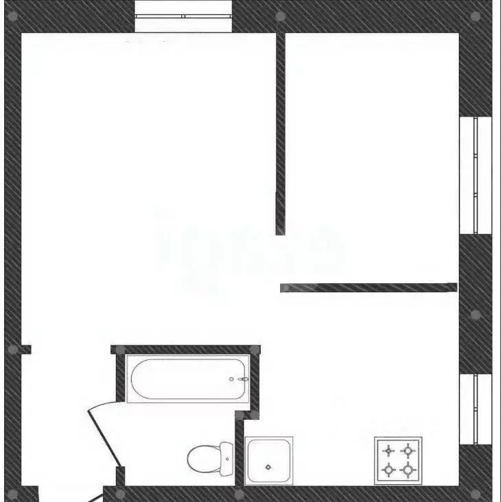 1-к кв. Вологодская область, Вологда Пролетарская ул., 75 (32.0 м) - Фото 2