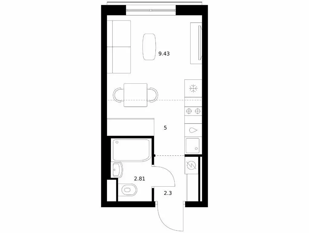 Квартира-студия: Улан-Удэ, улица Шмидта (19.54 м) - Фото 1