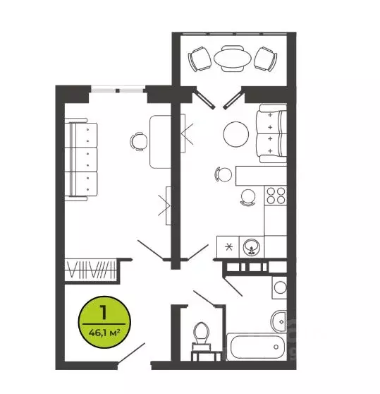 1-к кв. Брянская область, Брянский район, Свенское с/пос, пос. Свень ... - Фото 2