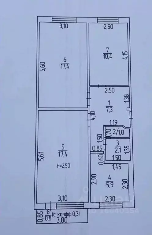 3-к кв. Оренбургская область, Кувандык ул. Маршала Жукова, 6 (61.5 м) - Фото 2