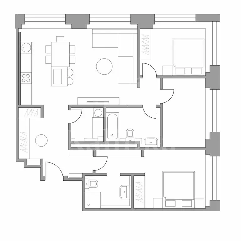 4-комнатная квартира: Москва, 1-й Сетуньский проезд, 8 (98.7 м) - Фото 1