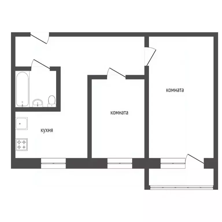 2-к кв. Курганская область, Курган просп. Конституции, 62А (48.7 м) - Фото 2