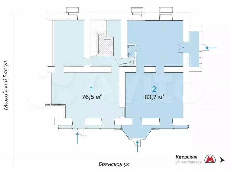 Аренда (ПСН) пл. 76.5 - 83.7 м2 м. Киевская в - Фото 0