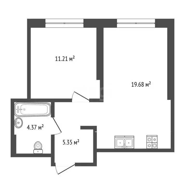 1-комнатная квартира: Тюмень, улица Тимофея Чаркова, 93 (40 м) - Фото 1