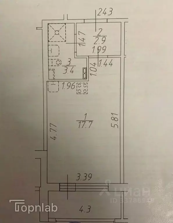 Студия Санкт-Петербург пос. Стрельна, просп. Буденного, 20к1 (37.5 м) - Фото 1